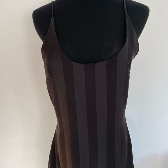 New with tags Cooper St spaghetti strap tonal striped dress, flounce hem, size 4 - Picture 7 of 11